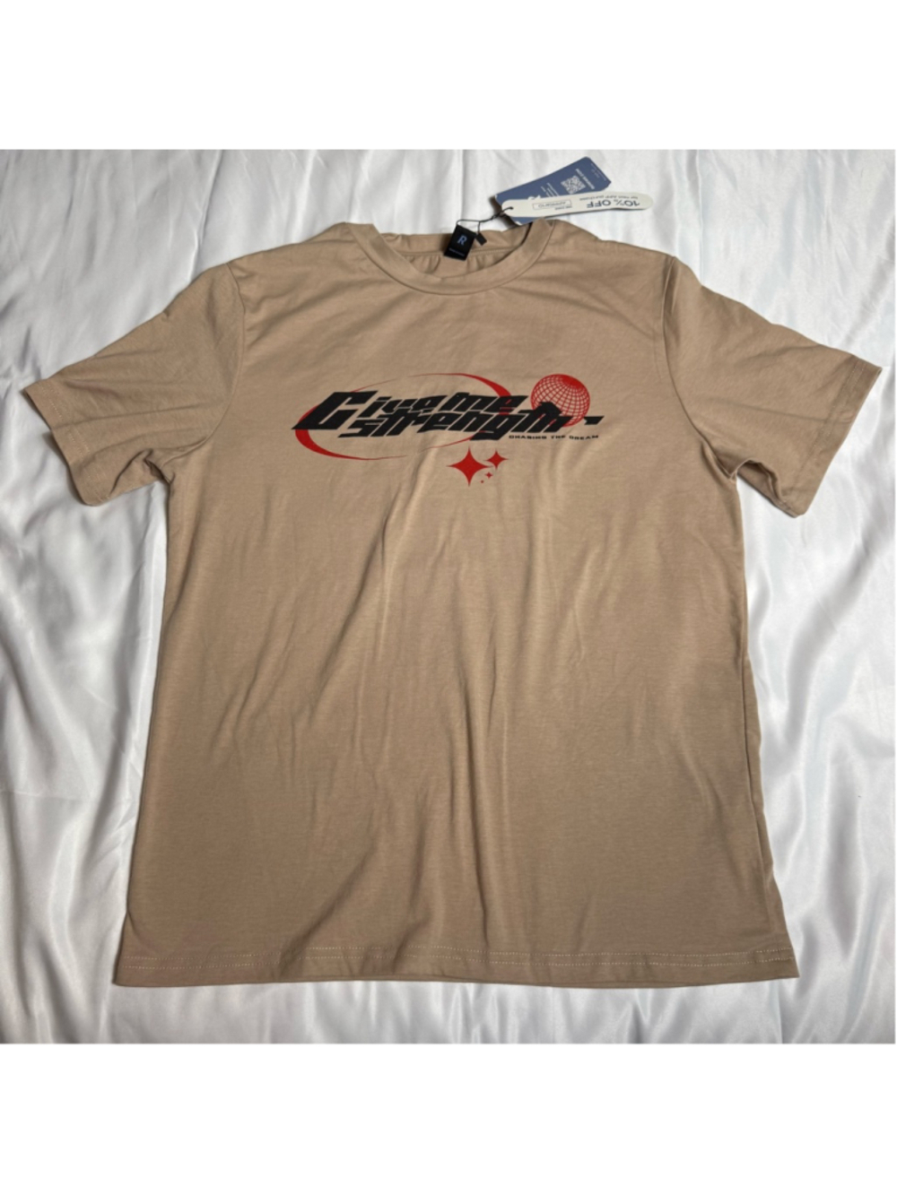 Men's ROMWE Beige Red Graphic Short Sleeve Tee S
